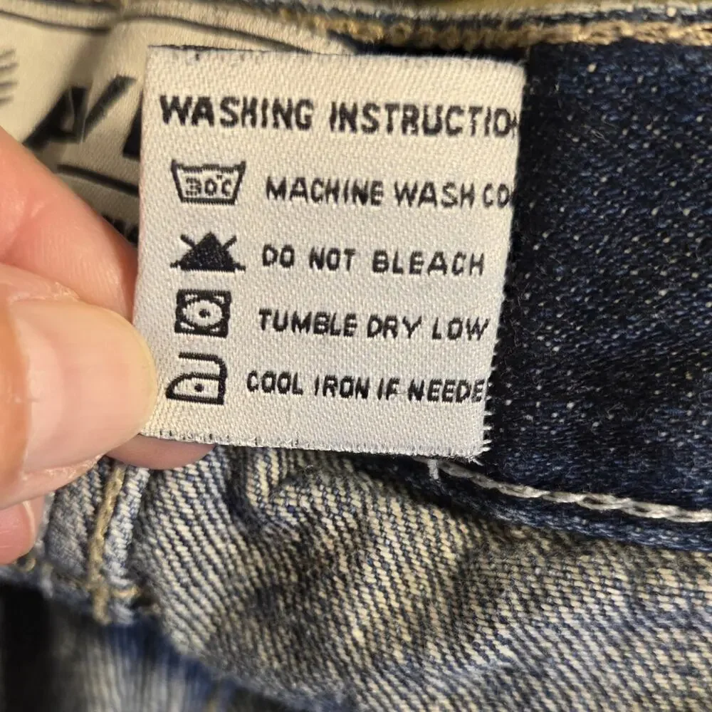 Avirex Shorts Mens 38 Blue Denim Relaxed Baggy Loose Skater Y2K Streetwear Jorts